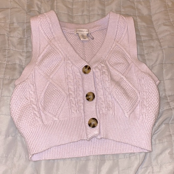 Sincerly Jules Tops - Light purple button down sweater vest